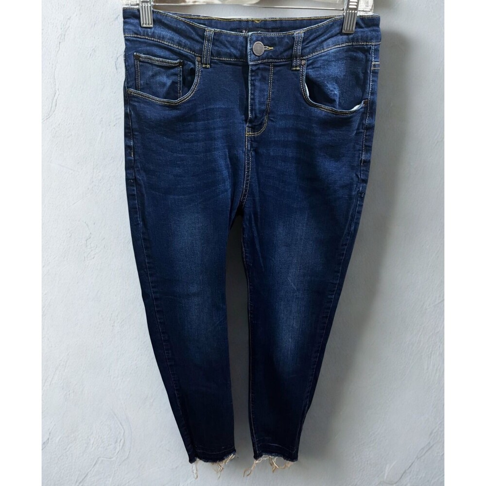 Blue Age Jeans Juniors 11 Skinny Mid Rise Blue Stretch Denim Raw Hem